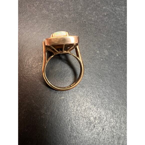 Vintage 14K Opal & Diamond Ring | Size 6.5 | Papered | 1.80ct | 60s–70s - Picture 11 of 16